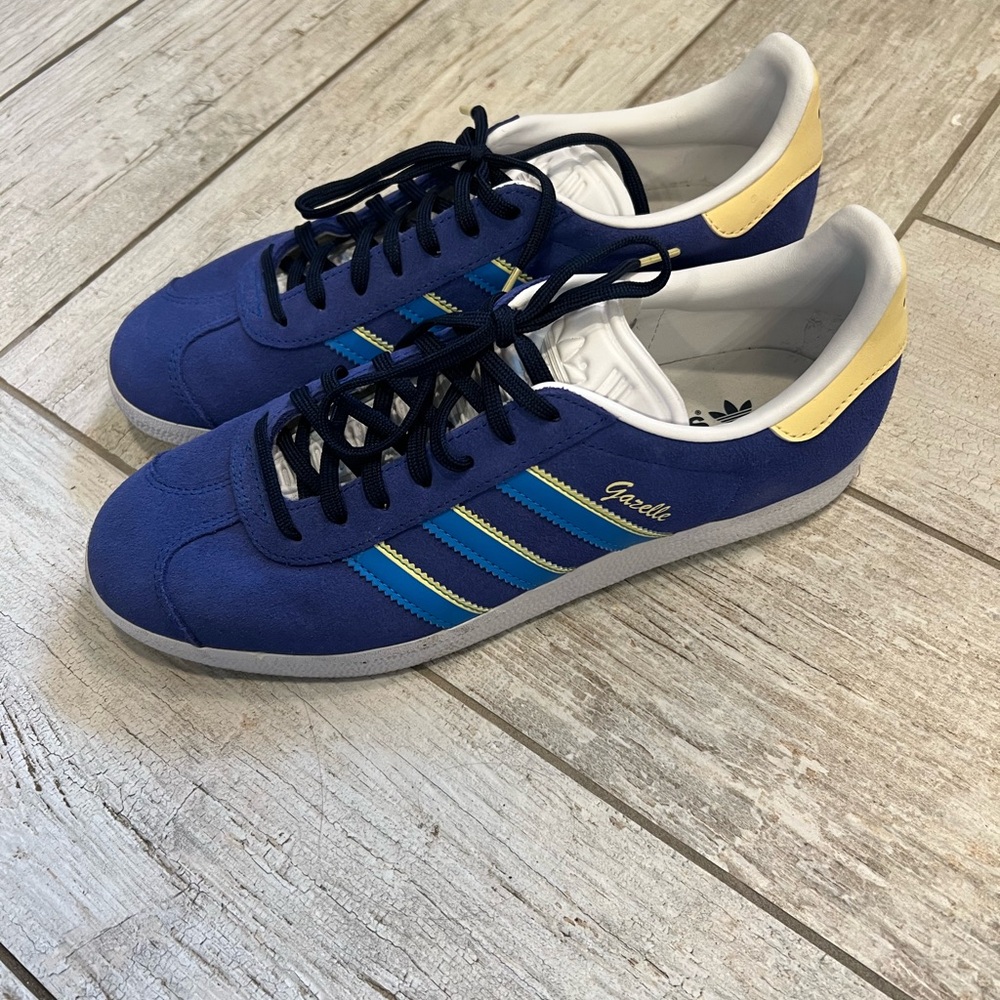 Adidas Gazelle Royal Blue and Yellow Sneakers - Picture 10 of 11